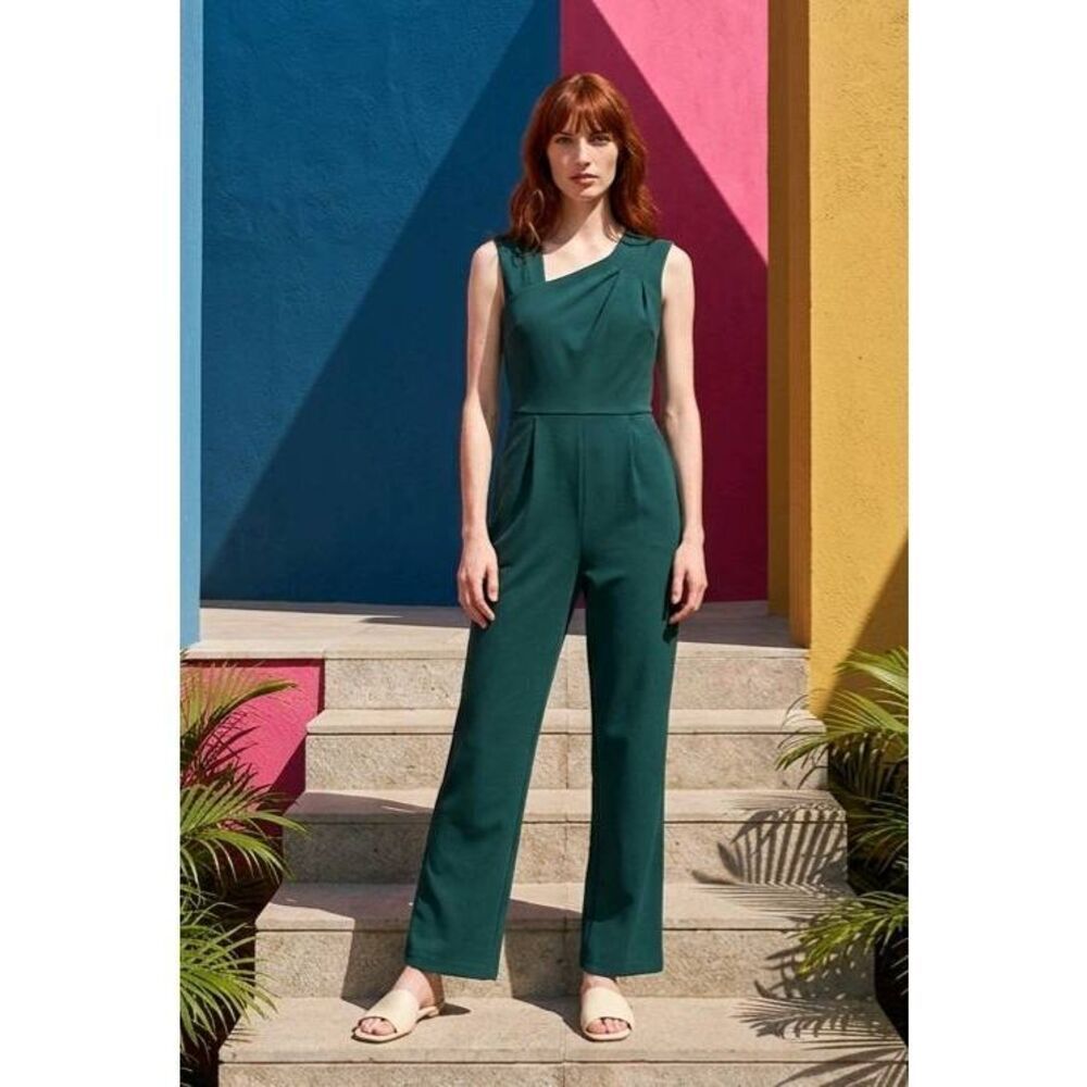 🔸️Alexa B Nites Green Sleeveless Pant Jumpsuit Size 12